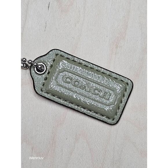 - Coach sage green  Purse Tag Jewelry Keychain Bling - Picture 1 of 4